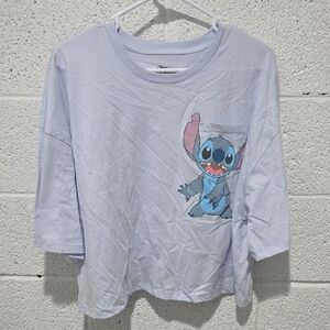 Disney Light Blue Stitch Long Sleeve Tee
